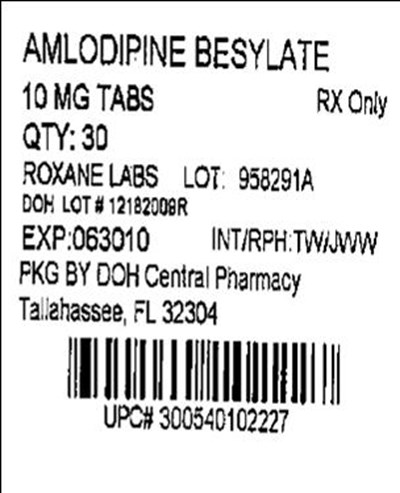 Label Image For 10mg (Amlodipine 10mg(roxane))